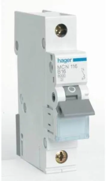 Hager Leitungsschutzschalter 1P 16A C Char 6kA