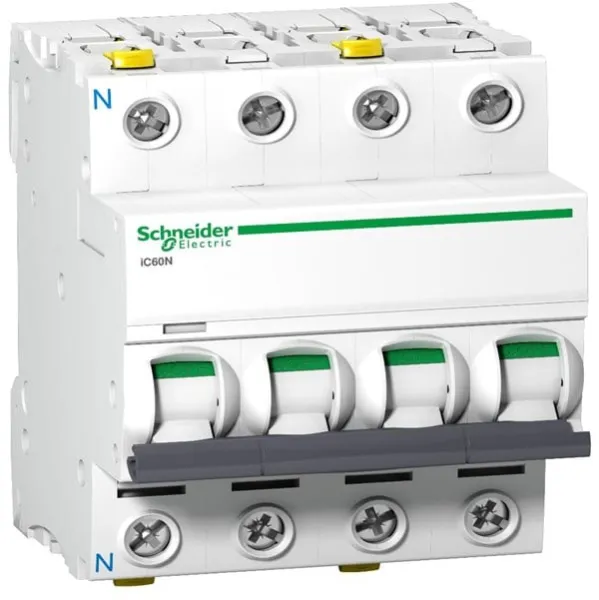 Schneider Electric Acti9-Leitungsschutzschalter iC60N, 3P+N 10A C, mit Doppelanschluss, 72 mm