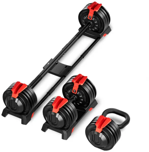 Odin Verstellbare Hantel 24kg 3-in-1 Set (inkl. Langhantel und Kettlebell)