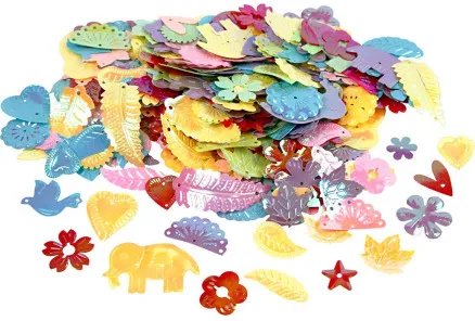 Pailletten, Perlmuttfarben, Größe 15–45 mm, 400 g/1 Stk.