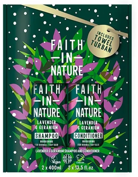 Faith in Nature Geschenkset Lavendel & Geranium Shampoo & Conditioner