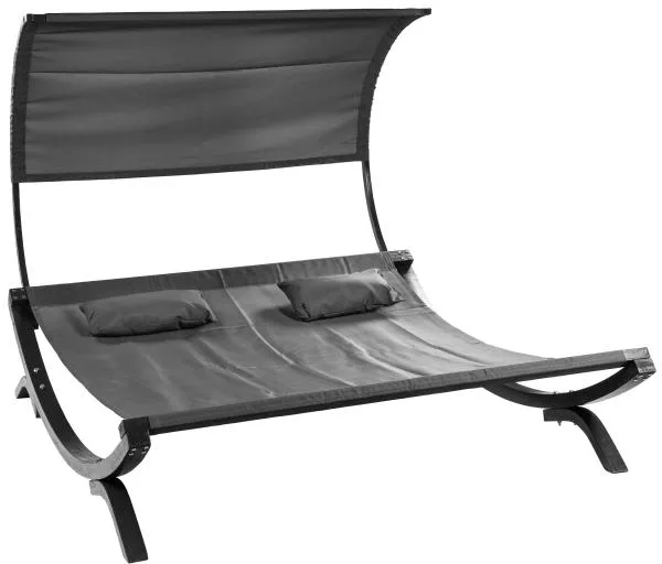 Doppelliege mit Überdachung aus Lärchenholz