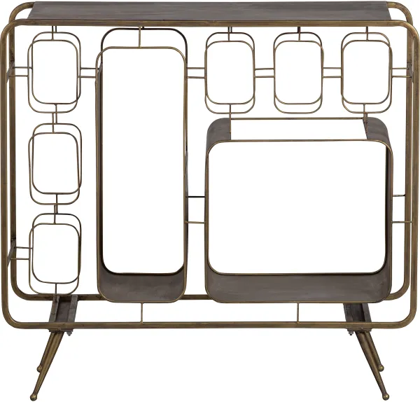 BEPUREHOME Collection Weinregal, mit Platz für 8 Weinflaschen - antikes Messing Eisen (H:80,5)